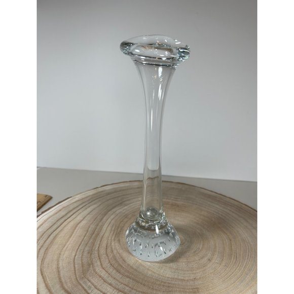 Bo Borgstrom Aseda Sweden Art Glass Tulip Vase Controlled Bubbles Bone Shape VTG - Picture 1 of 6